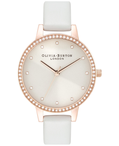 Olivia Burton Women's Classics Blush Leather Strap Watch 34mm In Pink/white