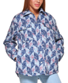 Levi's Women's Quilted Shirt Jacket In Navy/red Patchwork