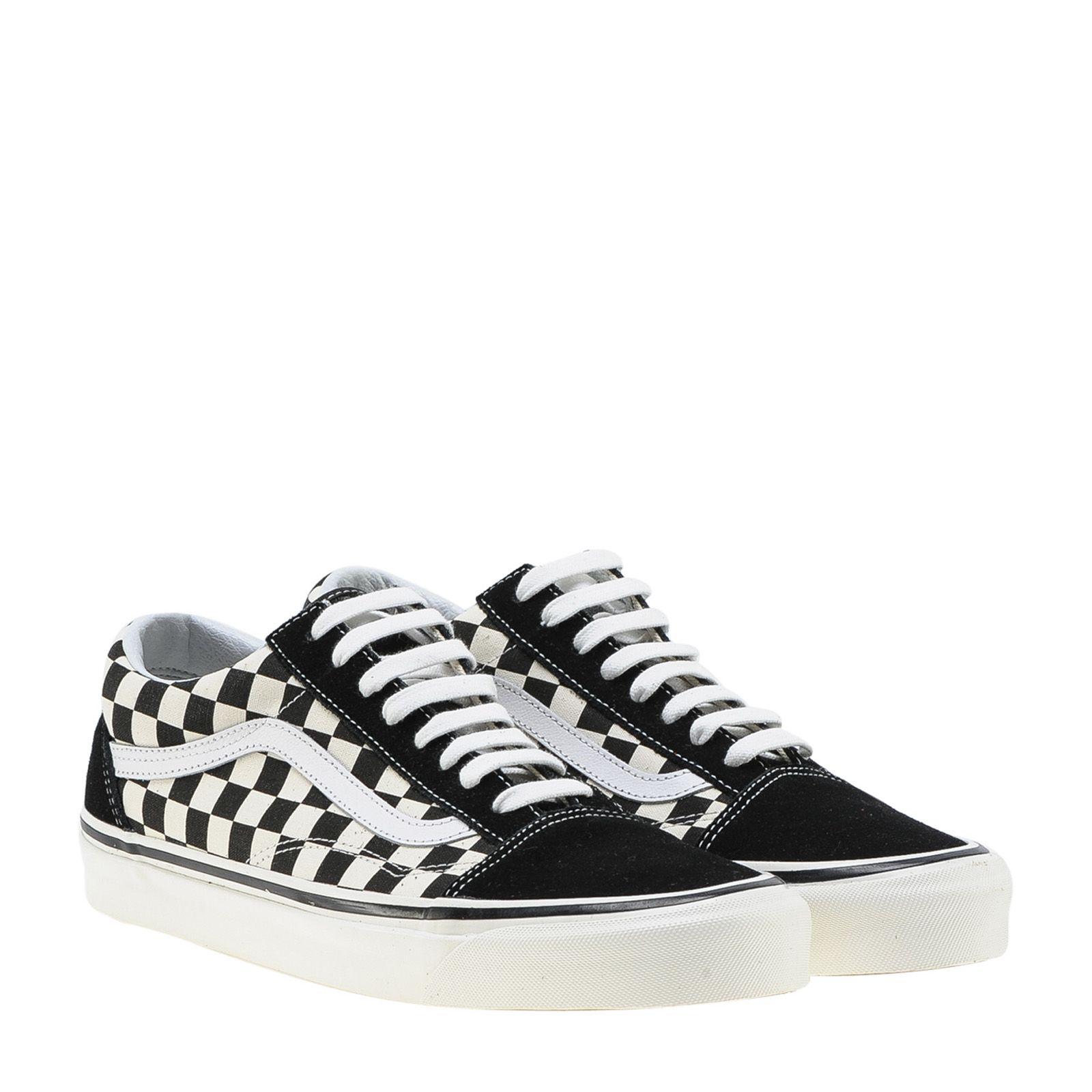 Vans Primary Check Old Skool Sneakers In White+black | ModeSens