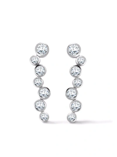 Pragnell 18kt White Gold Bubbles Diamond Drop Earrings In Silver