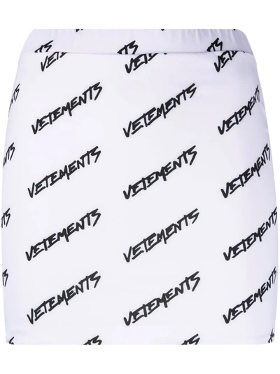 Vetements Logo-print Slip-on Fitted Skirt In Black