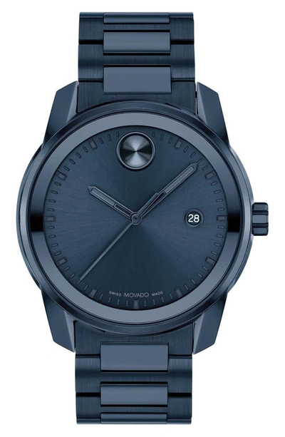 Movado Men's 42mm Bold Verso Blue Ip Bracelet Watch