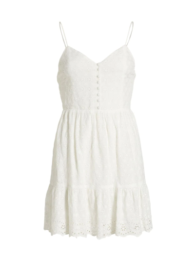 Alice And Olivia Fae Broderie-anglaise Mini Dress In Nocolor