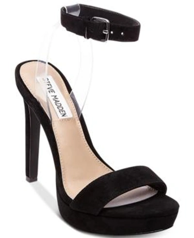 Steve Madden Women's Casita Two-piece Dress Sandals In Black Suede