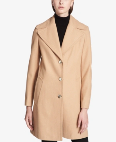 Calvin Klein Oversized-collar Walker Coat In Camel