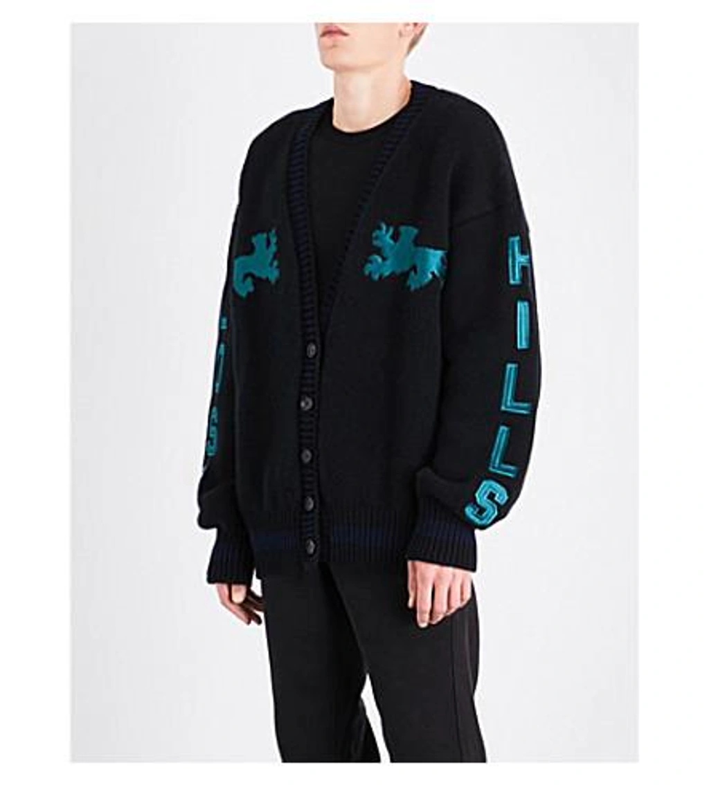 Yeezy Season 5 Graphic Wool And Angora-blend Cardigan In Scorpio
