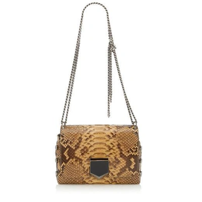 Jimmy Choo Lockett Petite Golden Shiny Python Shoulder Bag