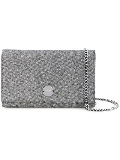 Jimmy Choo Florence Anthracite Lamé Glitter Clutch Bag