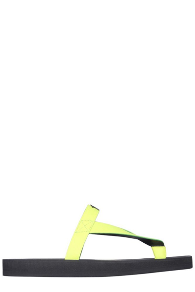 Giuseppe Zanotti Hydra Leather-trim Flip-flops In Yellow