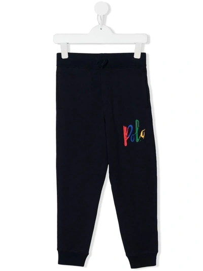 Ralph Lauren Kids' Painted Logo Track Pants In Blue