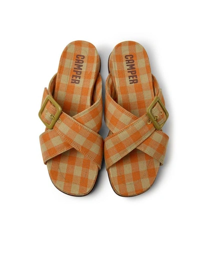 Camper Atonik  Sandals In Recycled Cotton And Polyester In Orange