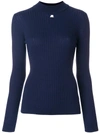 Courrèges Fitted Knitted Top In Blue