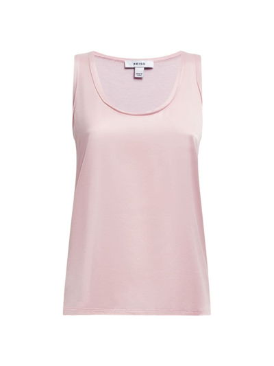 Reiss Riley Mix Media Top In Pink