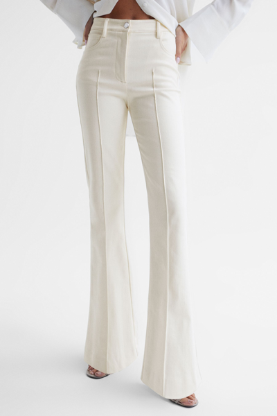 Reiss Florence Flare Pants In Cream