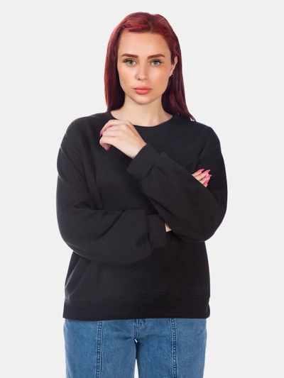 London Rag Knitted Long Sleeve Pullover Sweatshirt In Black