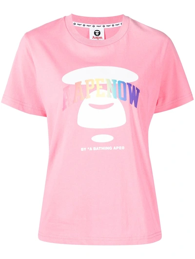 Aape By A Bathing Ape Aapenow Logo-print T-shirt In Pink
