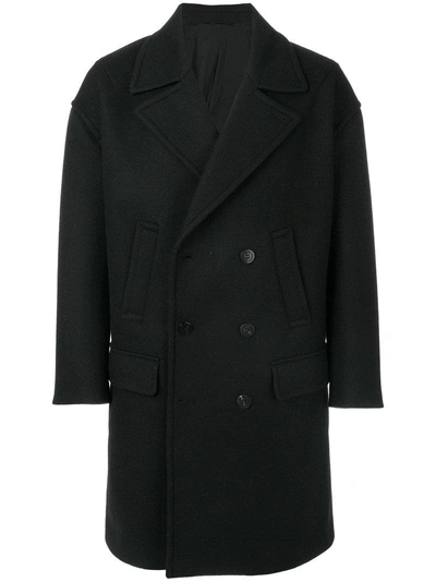 Neil Barrett Double Breasted Coat In Black