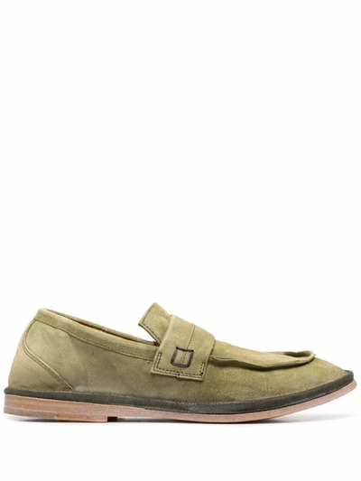 Moma Slip-on Leather Loafers In Green