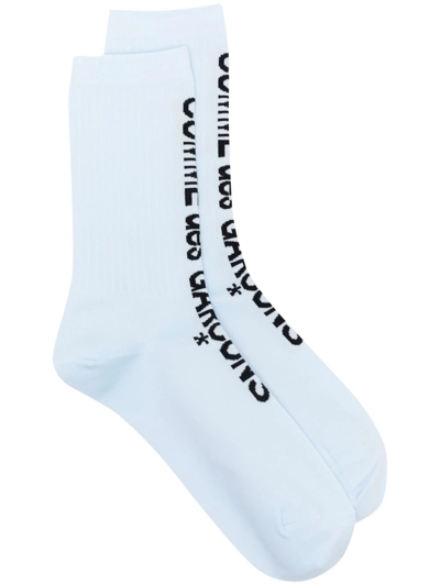 Comme Des Garcons GMK5040514 関税送料込 Comme Des Garçons Logo-print Socks In Blue | ModeSens