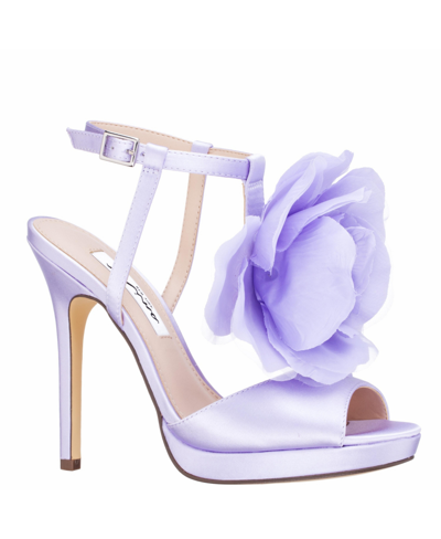 Nina Women's Brijida T-strap Platform Evening Sandals Women's Shoes In Royal Lilac