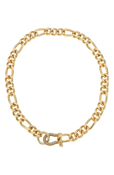 Ettika 18k Gold Plated Pave Clasp And Chain Necklace