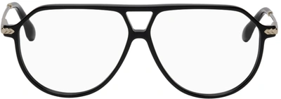 Victoria Beckham Black Oversized Retro Glasses In 001 Black