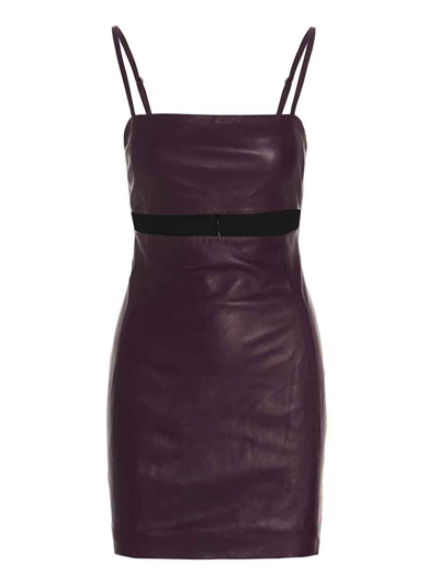 Iro Cut-out Leather Dress In Purple