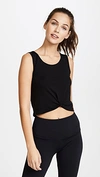 Onzie Knot Crop One Size Tank Top In Black