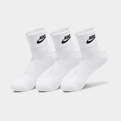 Nike Everyday Essential 3 Pack Ankle Socks In White In White