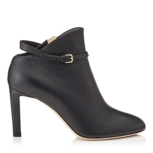 Jimmy Choo Tor 85 Black Shiny Smooth Leather Booties | ModeSens