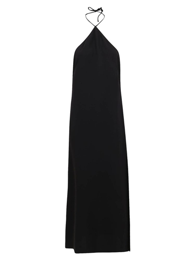 Valentino Halterneck Sleeveless Gown In Black