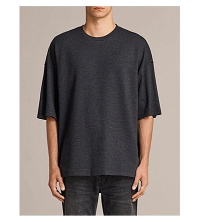 Allsaints Torny Cotton-jersey T-shirt In Cinder Marl/bl