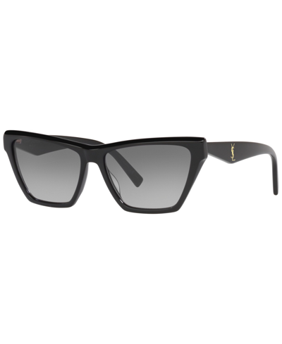 Saint Laurent Grey Gradient Cat Eye Ladies Sunglasses Sl M103 001 58 In Black