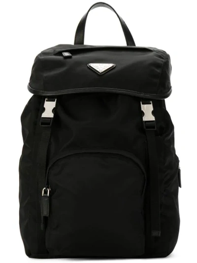 Prada Vela Backpack In Black