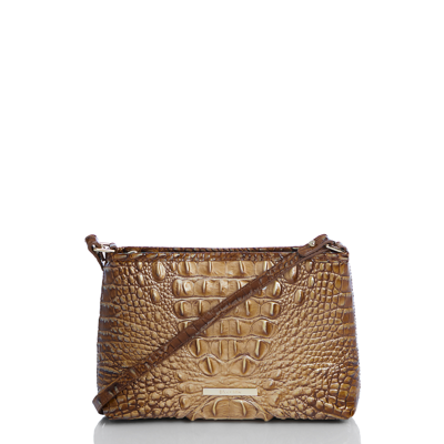 Brahmin Lorelei Croc Embossed Leather Shoulder Bag In Teak