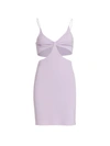 Alice And Olivia Havana Mini Cut-out Dress In Lavender