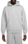 Nike Men's Solo Swoosh Fleece Pullover Hoodie In Grey