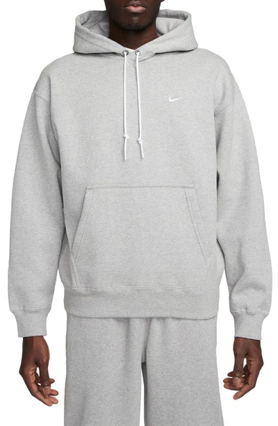 Nike Men's Solo Swoosh Fleece Pullover Hoodie In Grey