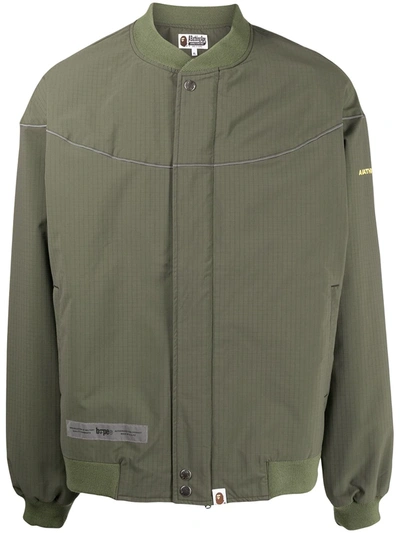 A Bathing Ape World Gone Mad Bomber Jacket In Green