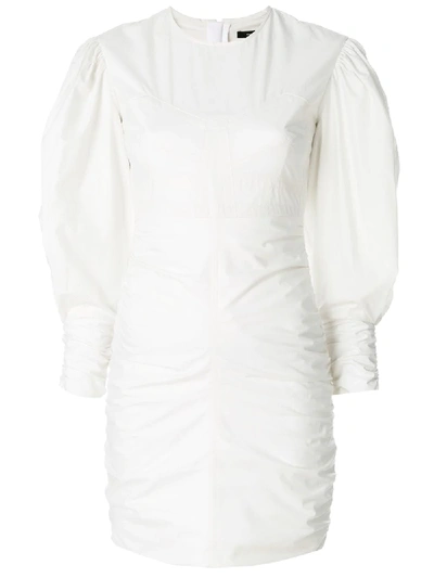 Isabel Marant May Puff-sleeved Gathered Dress In White