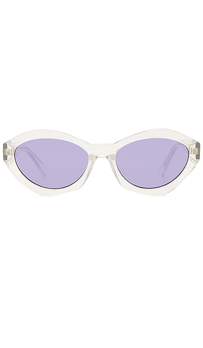 Quay Women's As If! Geometric Cat Eye Sunglasses, 50mm In Clear/purple Solid