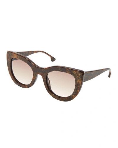 Alice And Olivia Delancey Cat-eye Sunglasses In Brown