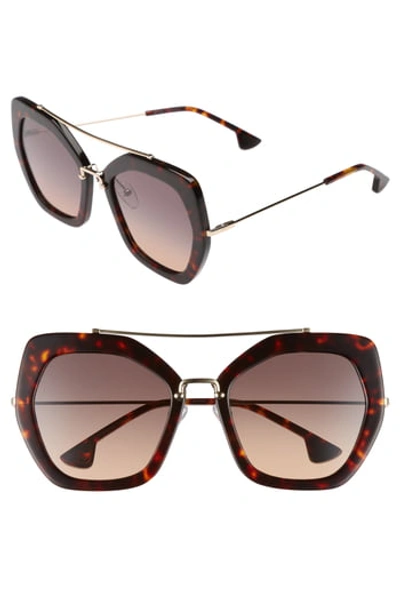 Alice And Olivia Bowery 55mm Geometric Sunglasses - Tortoise