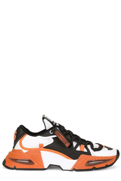 Dolce & Gabbana Airmaster Panelled Low-top Sneakers In Orange