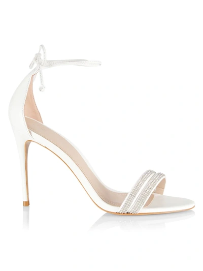 Saks Fifth Avenue Crystal Self-tie Stiletto Sandals In White