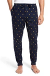 Polo Ralph Lauren Flannel Cotton Jogger Pants In Cruise Navy/ Yellow