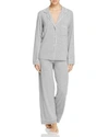 Eberjey Gisele Long Pajama Set In Light Heather Gray/blush