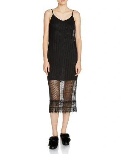 Maje Raelys Lace Midi Dress In Black | ModeSens
