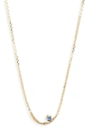 Wwake Arc Lineage Necklace In 14k Gold Chain/ Light Sapphire