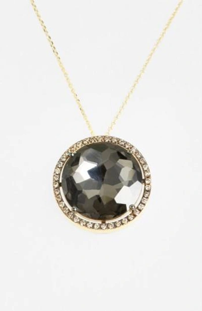 Suzanne Kalan Diamond & Stone Pendant Necklace In Yellow Gold/ Black Quartz